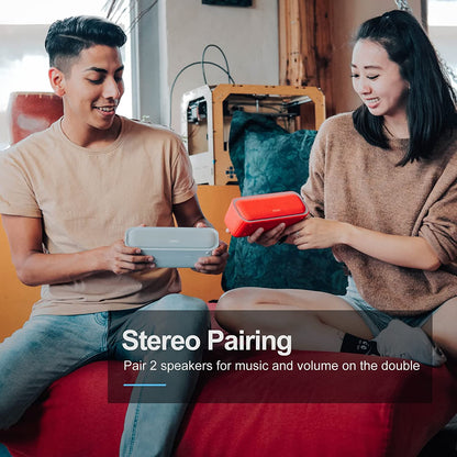 Soundbox Pro Bluetooth Speaker, 20W Stereo Sound, Active Extra Bass, 20H Playtime, Multi-Color Lights, IPX6 for Home, Outdoor, Party, Christmas and White Elephant Gift for Men, Women, Teen-Blue